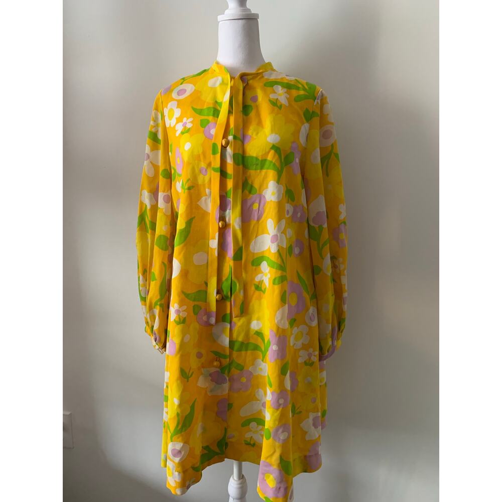 Vintage 60s/70s Homemade Floral Dress Size XS/S
